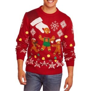 Festive Red Gingerbread Men Sweater